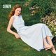 森馬（Semir）連衣裙女顯瘦收腰長裙溫柔2025夏季氣質(zhì)木耳邊背心裙107425114060