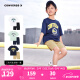 Converse匡威童裝男童套裝2025夏季新款中大童休閑短t短褲兩件套寬松上衣 藏青藍(lán) 150 /72 【建議身高140-152cm】