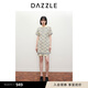DAZZLE地素 連衣裙2024夏季新款女裝獎(jiǎng)杯提花四季針織A字短裙 白色 S