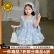 G.DUCKKIDS小黃鴨洛麗塔公主裙兒童裙子女童連衣裙夏季生日禮服蓬蓬裙吊帶裙 藍色單裙子 100 尺碼2~3歲【90-100cm】cm