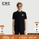C'N'C【奢侈品禮物】CNC高爾夫運(yùn)動(dòng)戶外短袖polo衫經(jīng)典翻領(lǐng)商務(wù)T恤男 黑色 50 /M/(175/92A)