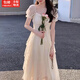 緋垚白色仙女連衣裙女夏季高級(jí)感新款超仙公主裙甜美溫柔風(fēng)長裙子 【白色】 M