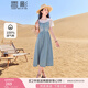 香影牛仔吊帶連衣裙女2025夏季新款法式復(fù)古修身高腰獨特氣質(zhì)裙子 牛仔藍 S