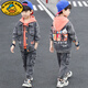 G.DUCKKIDS兒童裝男童秋裝套裝2024新款春秋款中大童男孩牛仔帥氣秋季衣服潮 灰色三件套 160cm