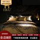 HKU重磅高端真絲四件套100%桑蠶絲絲綢緞被套床單家紡床上用品套件 墨香玉閣金 1.5 床單款 （被套200*230cm）