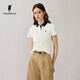 POLOWALK短袖POLO衫女式2025春夏新品撞色小個子t恤百搭韓版上衣 白色 M