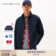 TOMMY HILFIGER【休閑立領(lǐng)】秋冬男裝拼色鑲邊口袋通勤商務(wù)行政夾克外套 藏青色DW5 M （推薦：135-150斤）
