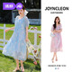 婧麒（JOYNCLEON）孕婦孕期夏裝孕婦裝2025新款孕婦連衣裙孕媽高級穿搭孕婦裙子舒適 藍色【繡花雪紡連衣裙】 L