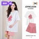 婧麒（JOYNCLEON）孕婦裝夏季時(shí)尚減齡卡通印花T恤短袖外穿上衣 白XXL Jwc159476