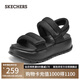 斯凱奇（Skechers）涼鞋女士夏季厚底百搭運(yùn)動(dòng)涼拖鞋女鞋外穿透氣軟底可頌鞋120043