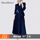 MeetMetro瑪依爾西裝連衣裙女2025秋季新款質(zhì)感職業(yè)通勤百褶裙 藏青【現(xiàn)貨】 L