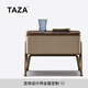TAZA 床頭柜 意式極簡(jiǎn)實(shí)木高端床頭柜 2025新款主臥現(xiàn)代輕奢床頭柜 Top Notch 黑胡桃木面 床頭柜48cm