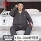 浪莎大碼睡衣男純棉加肥加大春秋季長(cháng)袖休閑家居服胖子肥佬開(kāi)衫套裝
