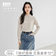 對(duì)白【100%綿羊毛】半高領(lǐng)針織毛衣女秋冬2024新款保暖打底衫上衣 淺花駝 S