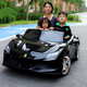 孩兒乖雙人座兒童電動(dòng)車(chē)可坐大人四輪遙控跑車(chē)超大號小孩玩具車(chē)新年禮物 頂配烤漆黑/24V無(wú)刷電機/橡膠輪