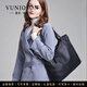 曼尼瓊詩(shī)（VUNIQSON）品牌輕奢手提包女托特包包新款時(shí)尚大容量真皮單肩包斜挎包女 黑色