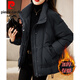 皮爾卡丹（pierre cardin）大碼紅色短款嘉興平湖羽絨服2025女款新款胖mm女外套冬季 黑色 XL (170)