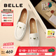 百麗（Belle）秀氣樂福鞋女2025秋新商場同款質(zhì)感羊皮通勤樂福鞋E3C1DCA5 米白 37