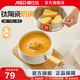 愛(ài)仕達（ASD）有鈦陶瓷不粘奶鍋寶寶嬰兒輔食鍋家用小湯鍋電磁爐燃氣灶通用 0氟/有鈦/陶瓷奶鍋+蒸格 16cm