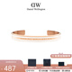 丹尼爾惠靈頓（DanielWellington）dw手鐲 綢緞白金色手鐲男女開口情侶手鐲 七夕情人節(jié)禮物送女友 小號DW00400069