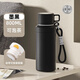膳魔師（THERMOS）316不銹鋼保溫杯大容量男便攜帶茶隔女泡茶杯子戶外水杯水壺 黑色800ML316內(nèi)膽+便攜提繩