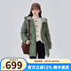 艾萊依（ERAL）鵝絨新款羽絨服短款收腰時(shí)尚連帽設(shè)計(jì)感冬季外套女 青欖綠 L 165【建議130-145斤】