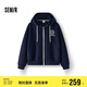 森馬（Semir）[商場(chǎng)同款]外套女連帽刺繡學(xué)院風(fēng)2025春寬松質(zhì)感夾克101125108002