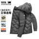 鴨鴨輕薄羽絨服男士短款秋冬季新款連帽內(nèi)膽休閑保暖鴨絨薄款拼接外套 熔巖煙霧色 L