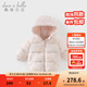 戴維貝拉（DAVE＆BELLA）兒童衣服保暖小童羽絨服外套女童冬裝新款上衣男寶寶連帽外衣童裝 小兔印花【現貨】 140 【充絨量120g】