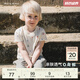 white wheat2025兒童夏季新款印花短袖t恤男童短袖上衣女童夏裝短袖打底T恤衫 米白 90 cm