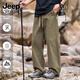 JEEP SPIRIT直筒褲男士褲子男春夏季戶外登山褲日系百搭潮牌男褲純棉工裝褲 軍綠 XL