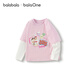 巴拉巴拉童裝寶寶t恤假兩件長(cháng)袖上衣女童秋裝2025印花萌209325100004