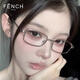 芬馳（FENCHI）日系純欲風金絲方框眼鏡女小臉復(fù)古銀邊高智感防藍光窄框眼鏡框架