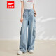 IEF/愛(ài)依服褲子2025夏季新款美式街頭時(shí)尚休閑百搭通勤牛仔闊腿褲