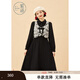 紫涵（ZIHAN）紫涵國風(fēng)盤(pán)扣提花背心+襯衫連衣裙女年冬季甜美時(shí)尚套裝 黑色 M
