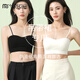 莫代爾2件內(nèi)衣女內(nèi)搭防走光遮胸美背文胸夏季薄款吊帶內(nèi)衣一體胸墊背心 2件裝【米白色+黑色】 均碼 【建議體重80-140斤穿著】