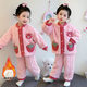 可歆寶貝（KEXINBAOBEI）珊瑚絨睡衣女兒童秋冬季2025新款寶寶小孩法蘭加絨加厚草莓熊保暖 粉色雙層（室溫0-8度） 110 碼建議3-4歲（身高105左右）