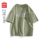 名創(chuàng  )優(yōu)品（MINISO）純棉短袖男夏季新款ins時(shí)尚潮流半袖寬松顯瘦t恤衫男 棕櫚綠 M