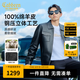 卡賓（CABBEEN）【明星同款】羊皮革真皮夾克男2025秋冬新款工裝翻領(lǐng)機車皮衣外套 煤黑色01 XL /180/52