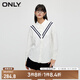 ONLY秋冬學(xué)院風(fēng)百搭針織拼接襯衫領(lǐng)蝙蝠袖襯衫女|123305037 A43 奶油白色NEW CREAM 155/76A/XS