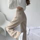 黛芮婷直筒牛仔褲女春秋2025年新款高腰寬松休閑卡其色小個(gè)子闊腿褲卡其色長(cháng)褲(單褲)M 27  90-99斤