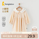 童泰女童連體秋季衣服裙子時(shí)尚長(cháng)袖公主裙TS33Q337-DS 米咖 80cm 