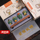 BOSSY故宮風(fēng)文創(chuàng)招財(cái)石獅子一對(duì)好事發(fā)生創(chuàng)意工藝品擺件公司個(gè)人伴手禮 前程似錦【彩金】+長(zhǎng)木底座+禮盒