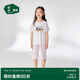 松山棉店兒童短袖家居服套裝天絲莫代爾柔軟透氣親膚涼感櫻粉局印140