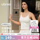 ubras劉雯同款25年新品帶胸墊含蠶絲吊帶背心女免穿文胸內(nèi)搭美背打底 蕾絲短款-白色 M