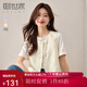 熙世界sllsky國(guó)風(fēng)肌理感提花馬甲女新中式復(fù)古無(wú)袖坎肩上衣2025秋新款 奶霜白 M