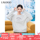 lagogo【抗菌發(fā)熱】灰色加絨圓領(lǐng)衛(wèi)衣女拉谷谷2024冬新款保暖上衣 灰色 M