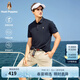 Hush Puppies【涼感冰皮】暇步士男裝2025夏季百搭舒爽涼感短袖polo衫 墨藍(lán)色 L