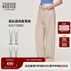 Teenie Weenie小熊女裝牛仔褲2025秋季新款簡(jiǎn)約休閑時(shí)尚腰帶香蕉褲 A-象牙白 XS