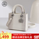 LMK真皮包包女包大容量手提單肩包女士斜挎通勤戴妃包送女友生日禮物 女生情人節(jié)禮物-喜馬拉雅白大號(hào) 生日禮物送女友老婆媽媽禮盒裝
